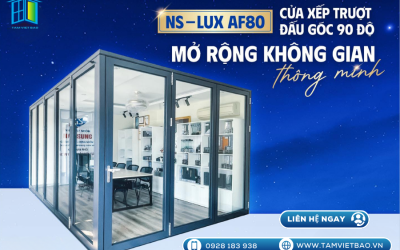 CỬA XẾP TRƯỢT NS-LUX AF80 LÀ GIẢI PHÁP ĐẤU GÓC 90° TIỆN LỢI VÀ BỀN ĐẸP